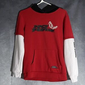 No Fear Logo Graphic Hoodie Youth 14 L Red Y2K Streetwear Skater
